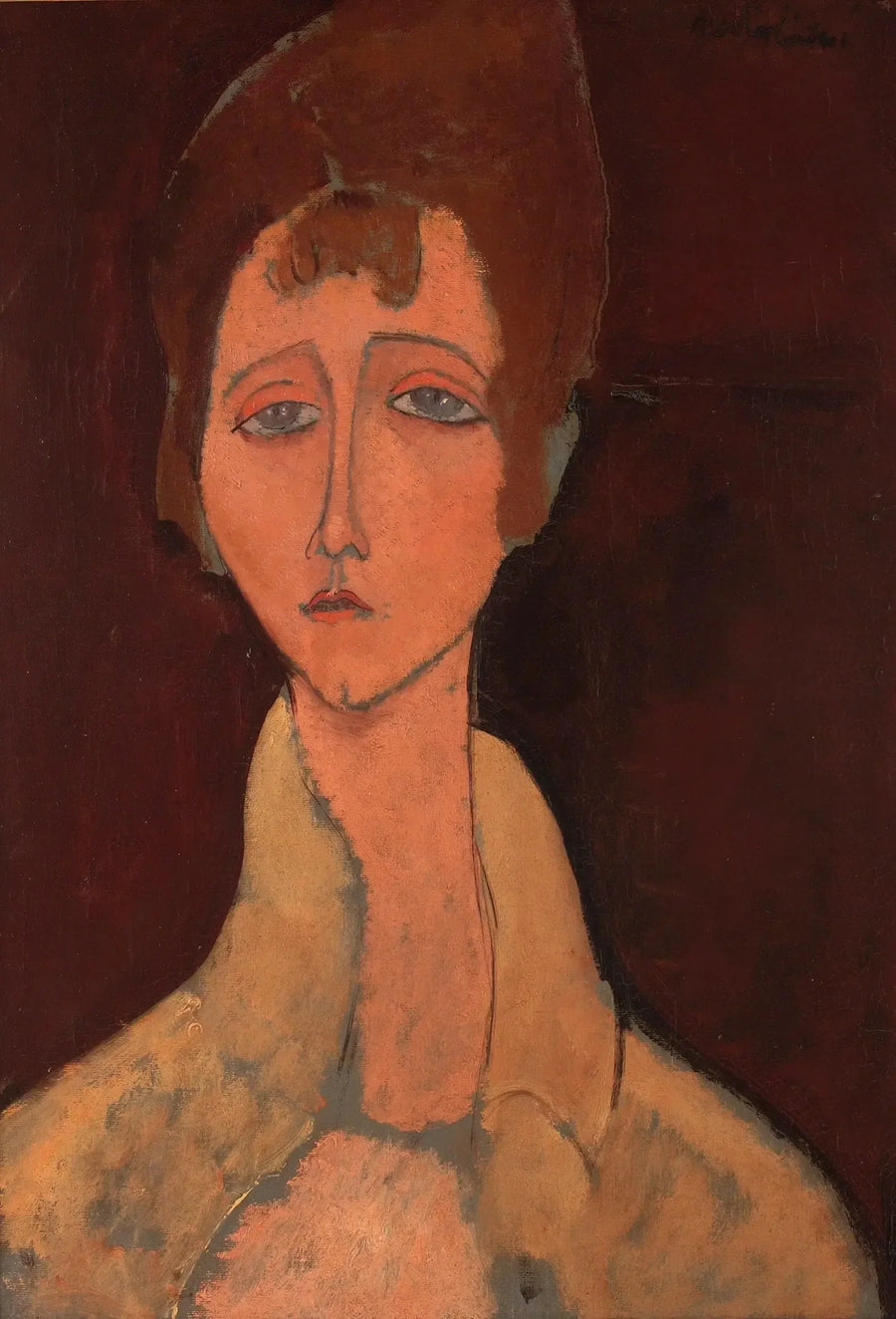 Beyaz korse giymiş kadın - Amedeo Modigliani