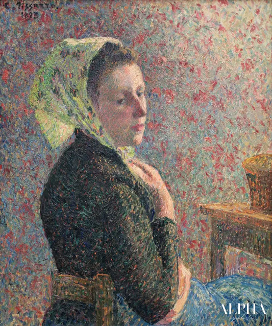 Femme au fichu vert - Camille Pissarro - Reproductions de tableaux et peintures haut de gamme