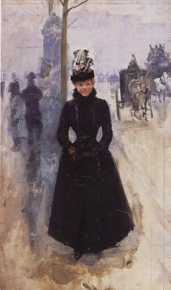 Femme au manchon sur les Grands Boulevards - Jean Béraud - Alpha Reproduction