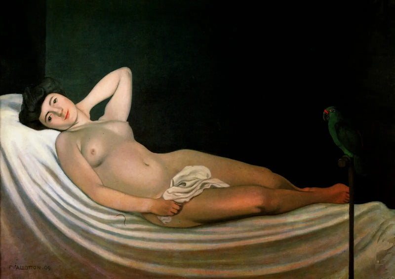 Kadın ve Papağan - Félix Vallotton