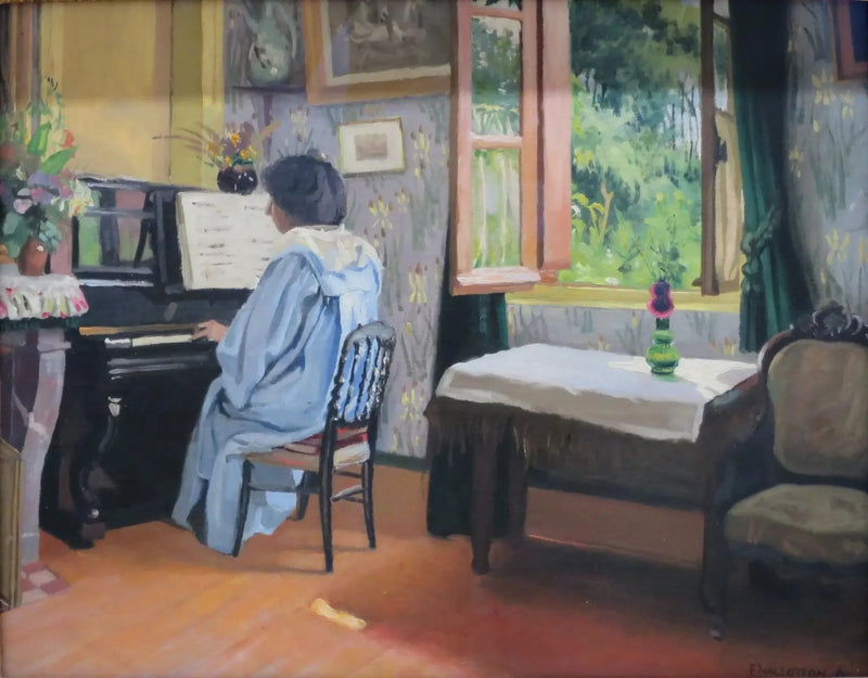 Piyano Çalan Kadın - Félix Vallotton
