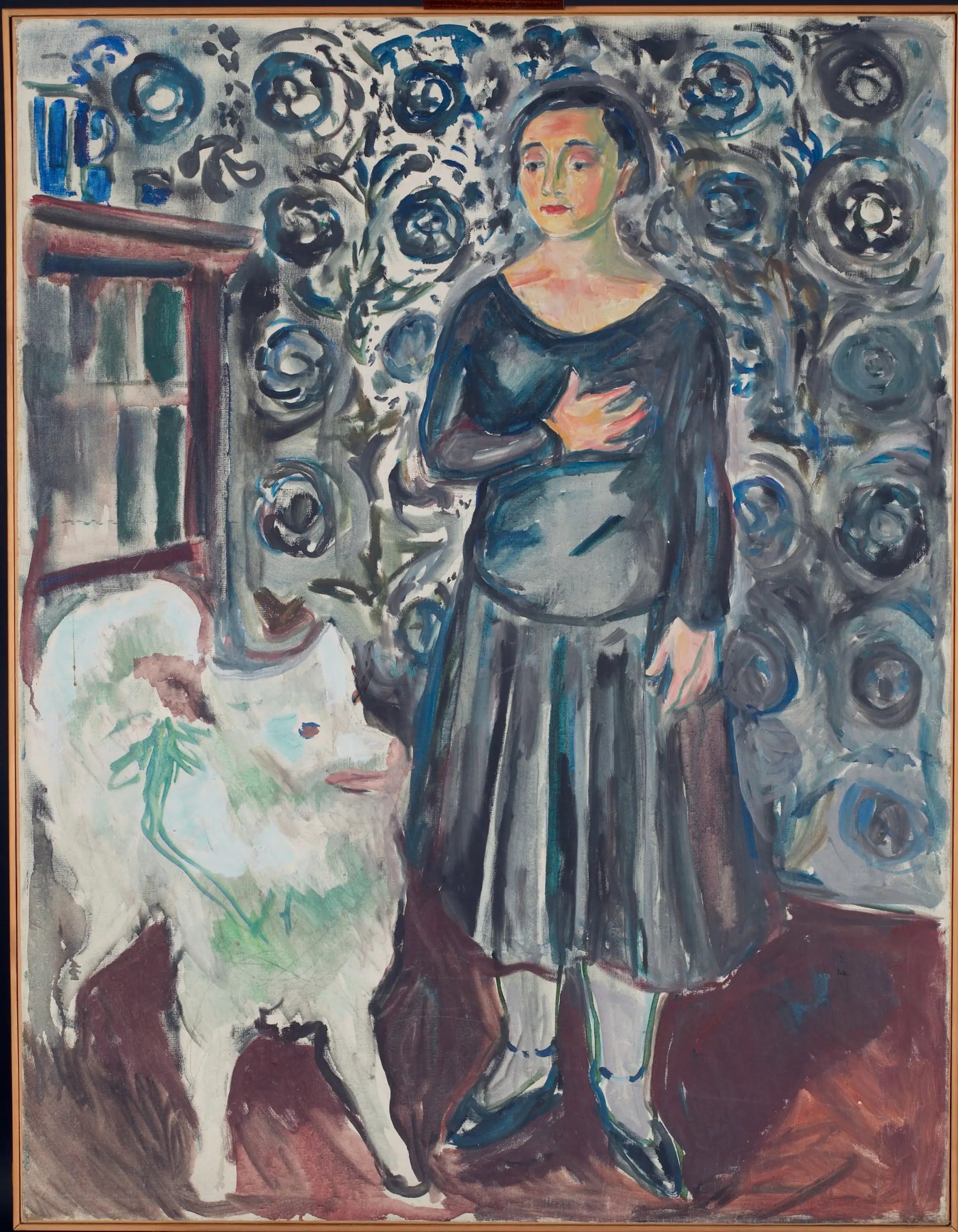Reproduction du tableau « Femme au samoyède - Edvard Munch » par Alpha Reproduction en peinture à l’huile