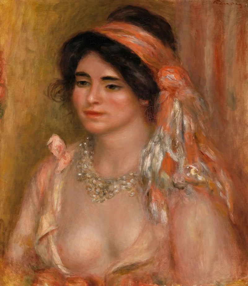 Siyah saçlı kadın (Siyah saçlı genç kadın, büst) - Pierre-Auguste Renoir