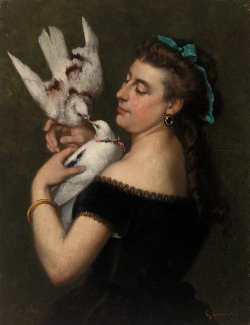 Güvercinli Kadın - Gustave Courbet