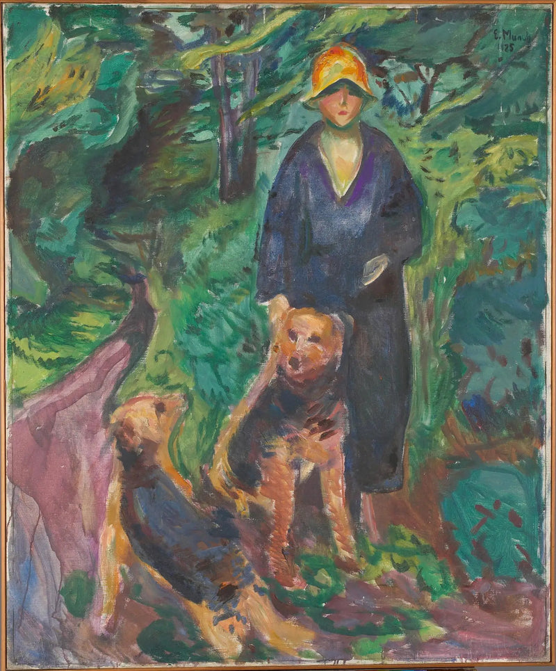 Airdale terrier ile kadın - Edvard Munch