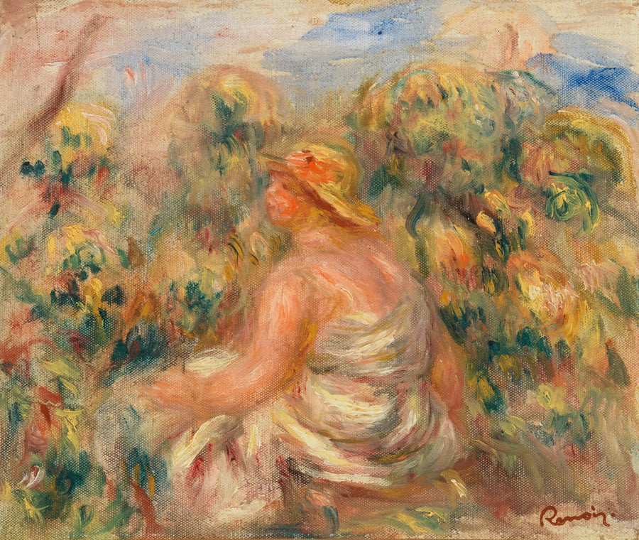 Şapkalı Kadın Bir Manzarada - Pierre-Auguste Renoir