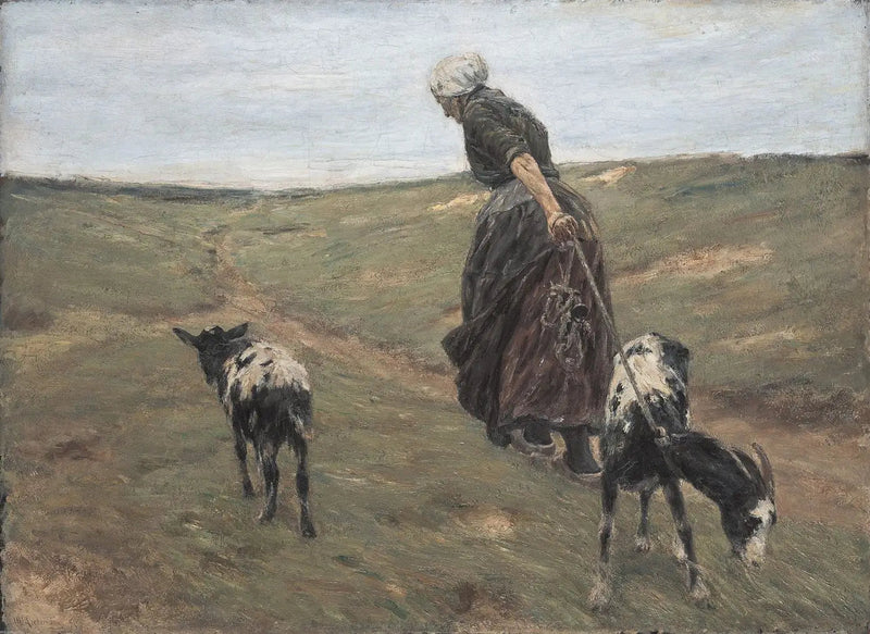 Dune'daki Keçilerle Kadın - Max Liebermann