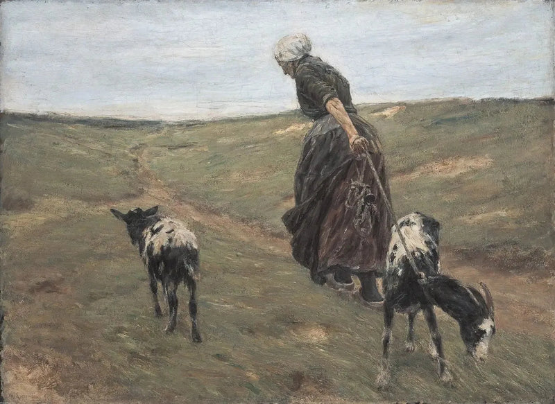 Dune'daki Keçilerle Kadın - Max Liebermann