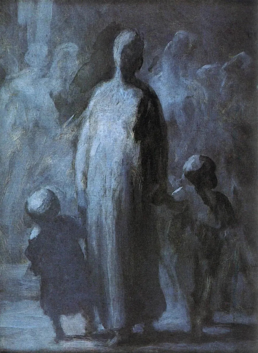 İki çocuklu kadın - Honore Daumier