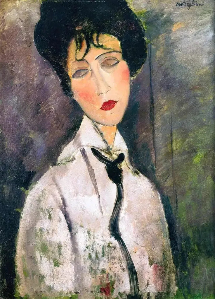 Siyah kravatlı kadın - Amedeo Modigliani