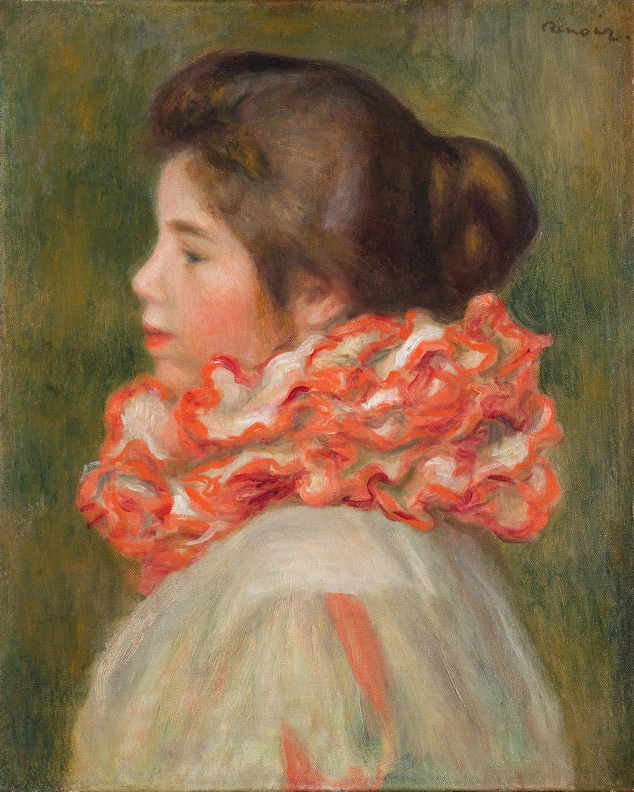 Kırmızı yakalı Kadın - Pierre-Auguste Renoir