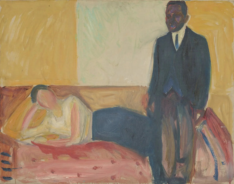 Yatan Kadın ve Ayakta Afrikalı - Edvard Munch