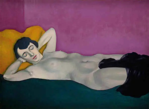 Mor Arka Planda Yatan Kadın - Félix Vallotton