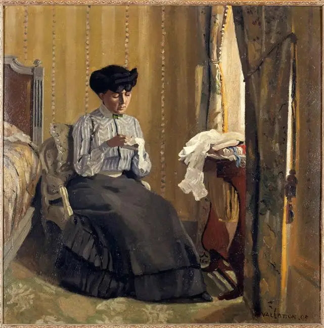 Kadın mutfakta iç mekanda - Félix Vallotton