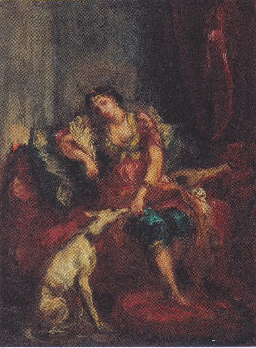 Cezayirli Kadın ve Bir Greyhound - Eugène Delacroix