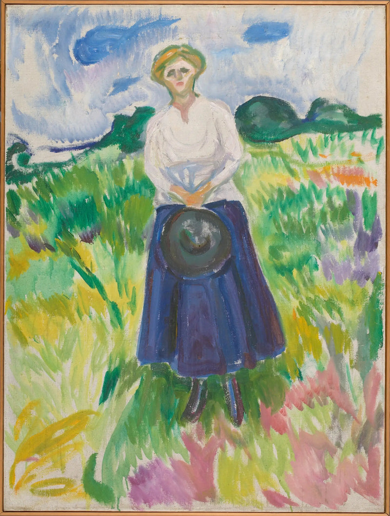 Yeşil bir çayırda kadın - Edvard Munch