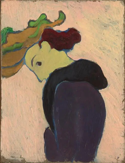 Yeşil şapkalı profil kadın - Édouard Vuillard