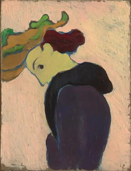 Yeşil şapkalı profil kadın - Édouard Vuillard