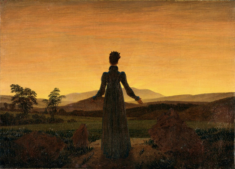 Gün batımının önündeki kadın - Caspar David Friedrich
