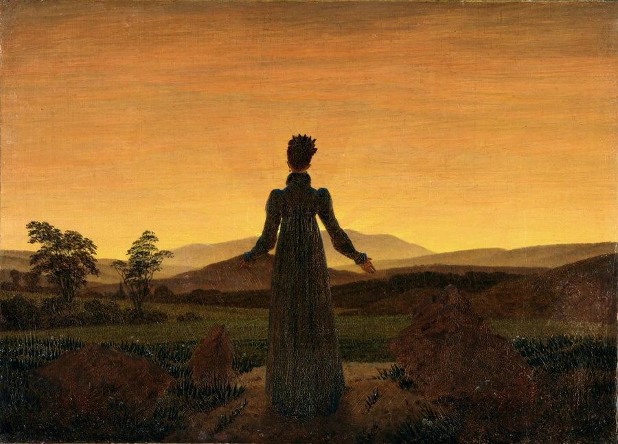 Gün batımının önündeki kadın - Caspar David Friedrich
