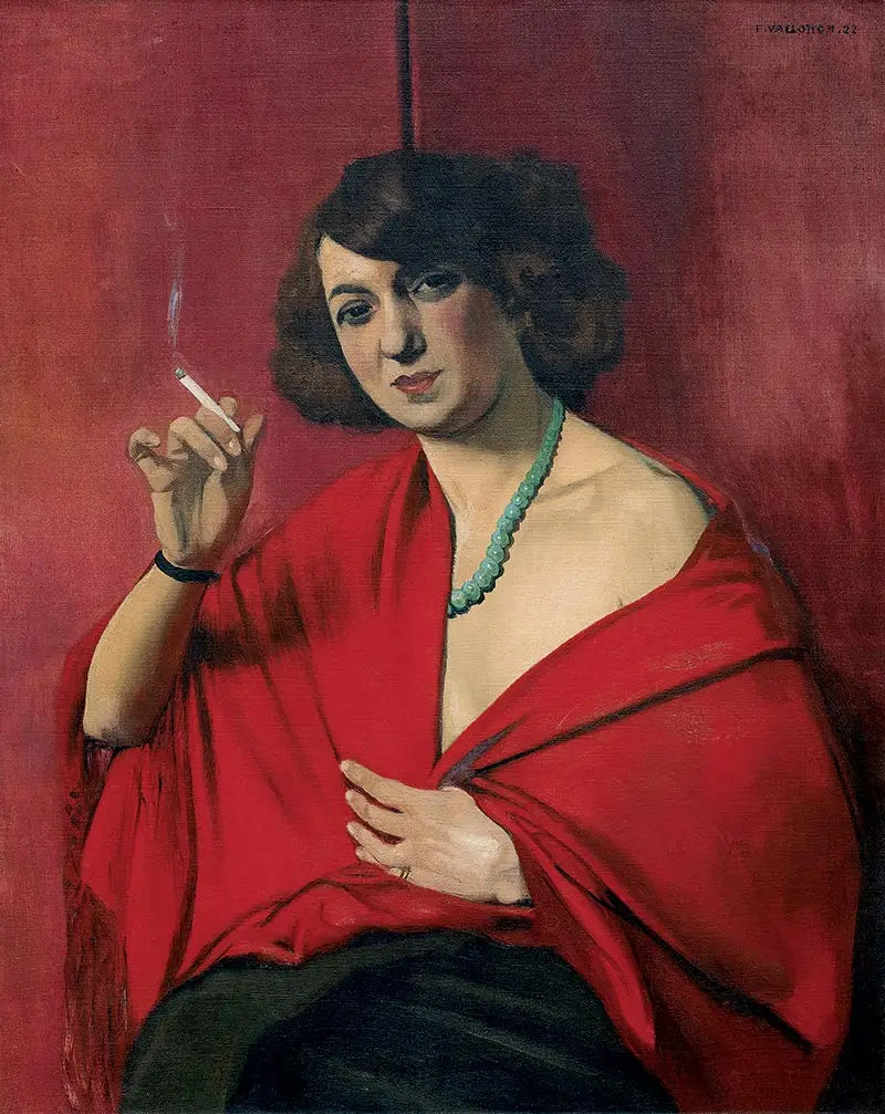Kırmızıya Sarılmış Kadın ve Sigara Tutan Kadın - Félix Vallotton