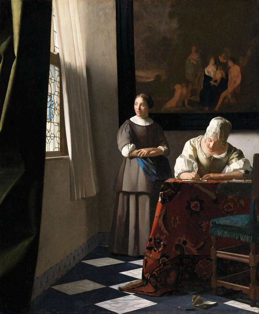 Mektup yazan kadın ve hizmetçisi - Johannes Vermeer