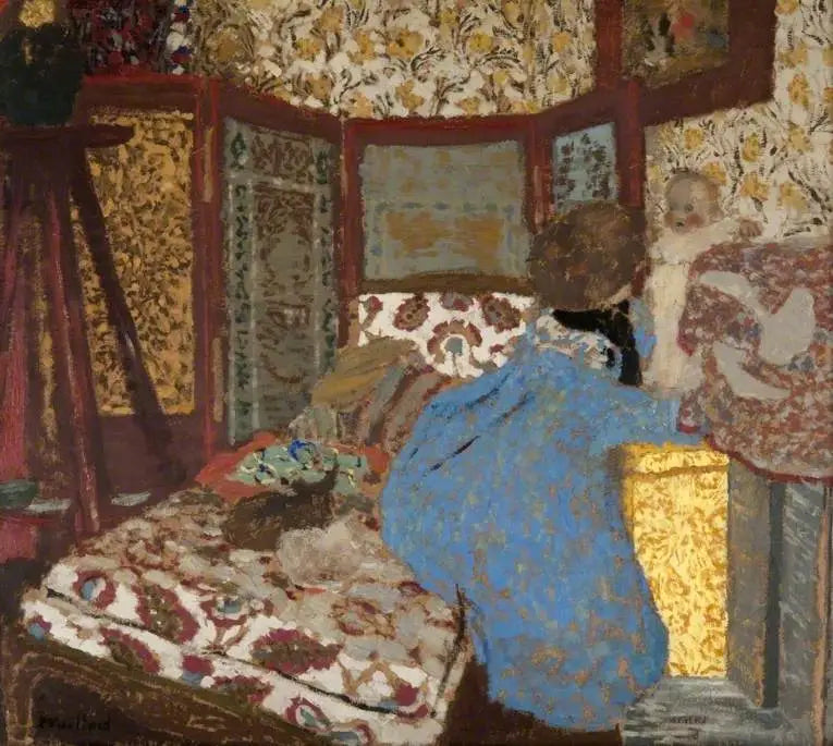 Mavi giyen kadın ve çocuk - Édouard Vuillard