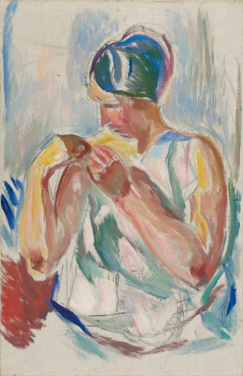 Gecelik giymiş kadın - Edvard Munch