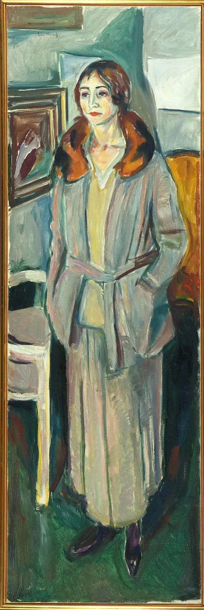 Gri Elbise Giymiş Kadın - Edvard Munch