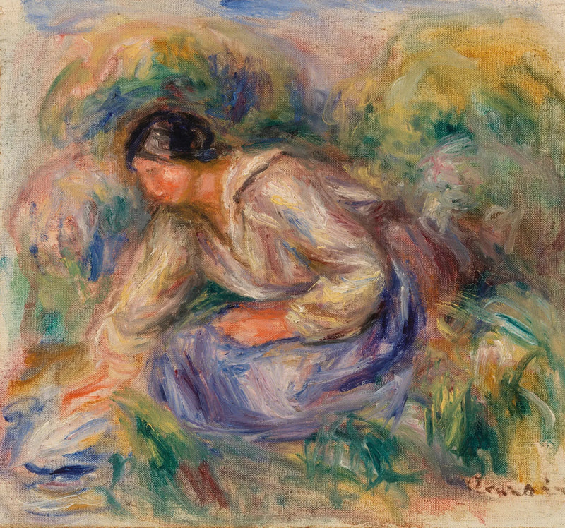Mavi Etekli Kadın - Pierre-Auguste Renoir