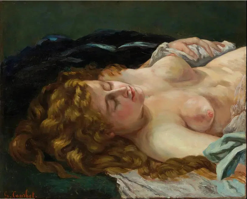 Kızıl Saçlı Uyuyan Kadın - Gustave Courbet