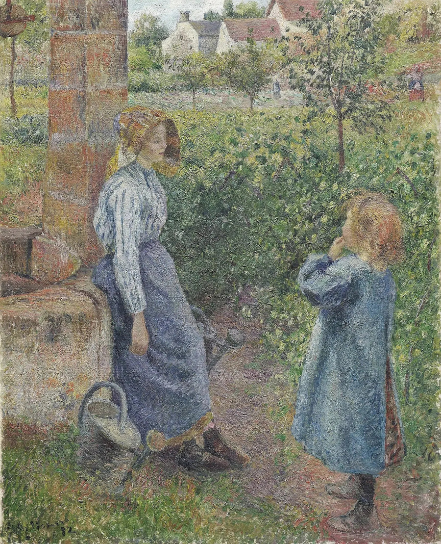 Kuyudaki Kadın ve Çocuk - Camille Pissarro