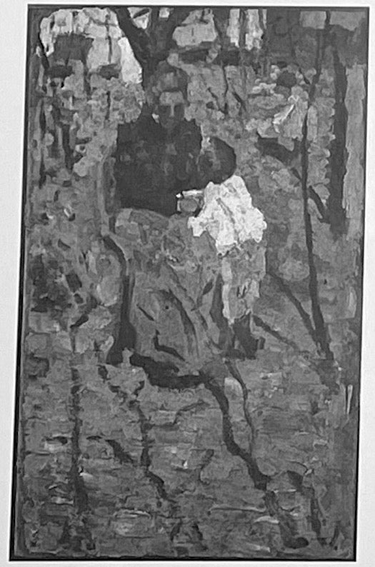 Femme et enfant (recto) / Esquisse d'un paysage avec église (verso) - Kazimir Malevich