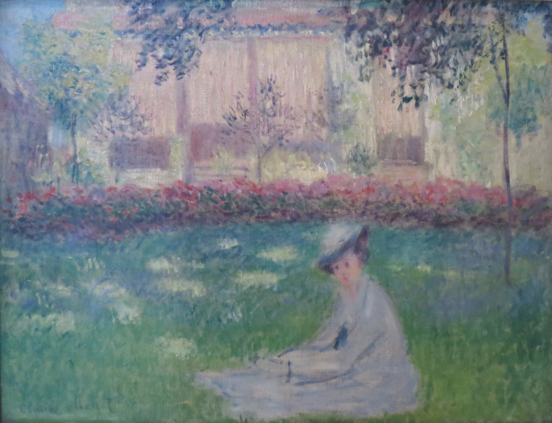 Bahçede oturan kadın W407 - Claude Monet