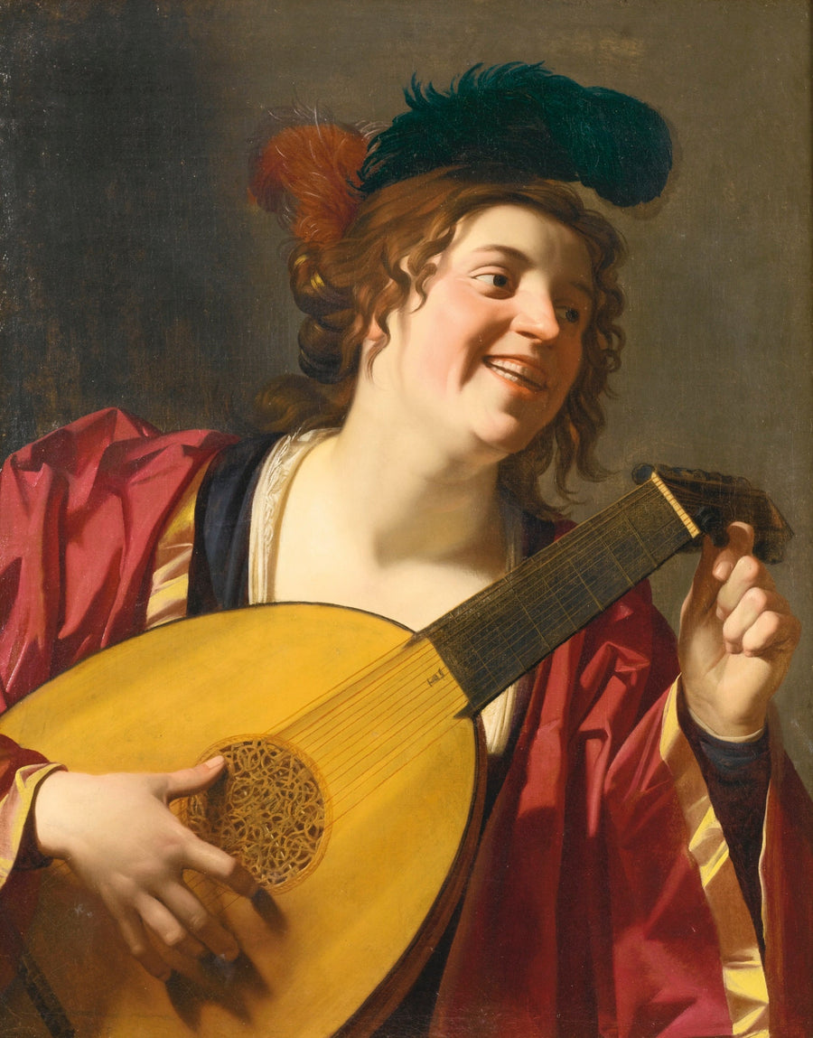 Kadın Lut çalarken - Gerrit van Honthorst