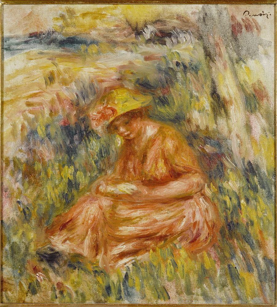Manzara içinde okuyan kadın - Pierre-Auguste Renoir