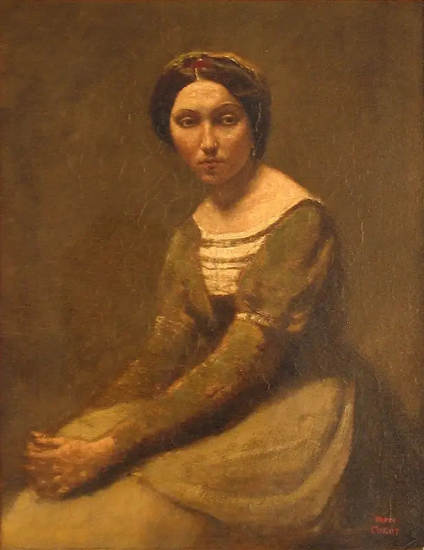 Meditasyon yapan kadın - Jean-Baptiste Camille Corot