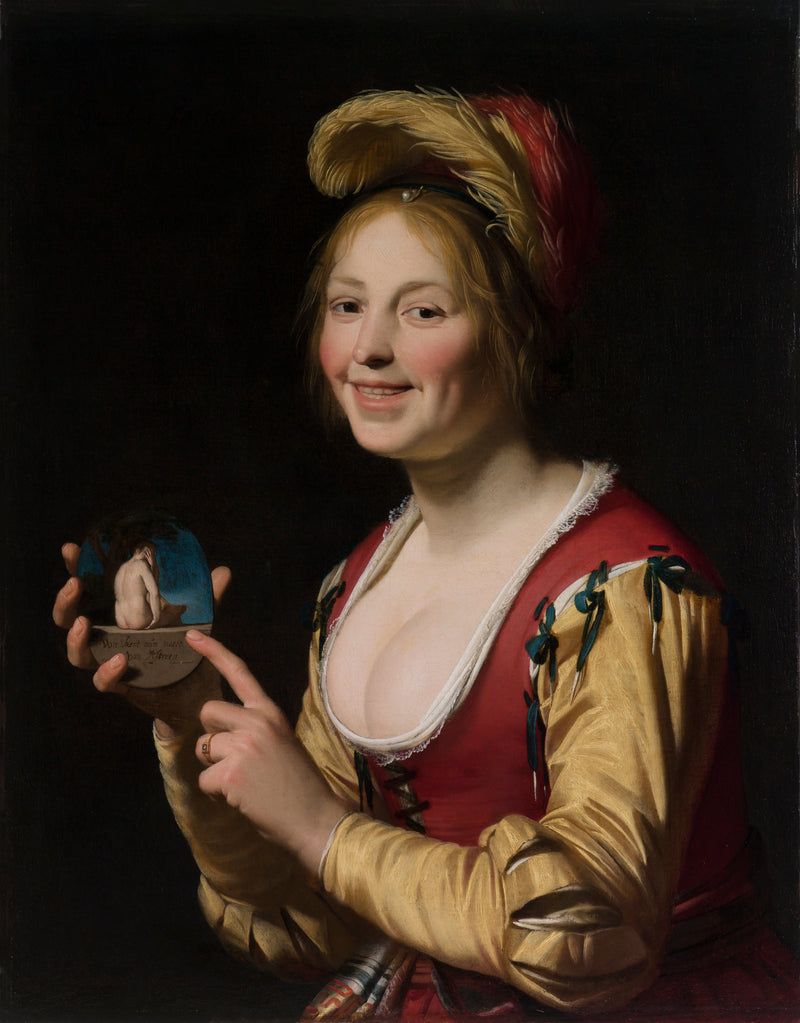 Gerrit van Honthorst - Müstehcen Bir Nesne Gösteren Kadın