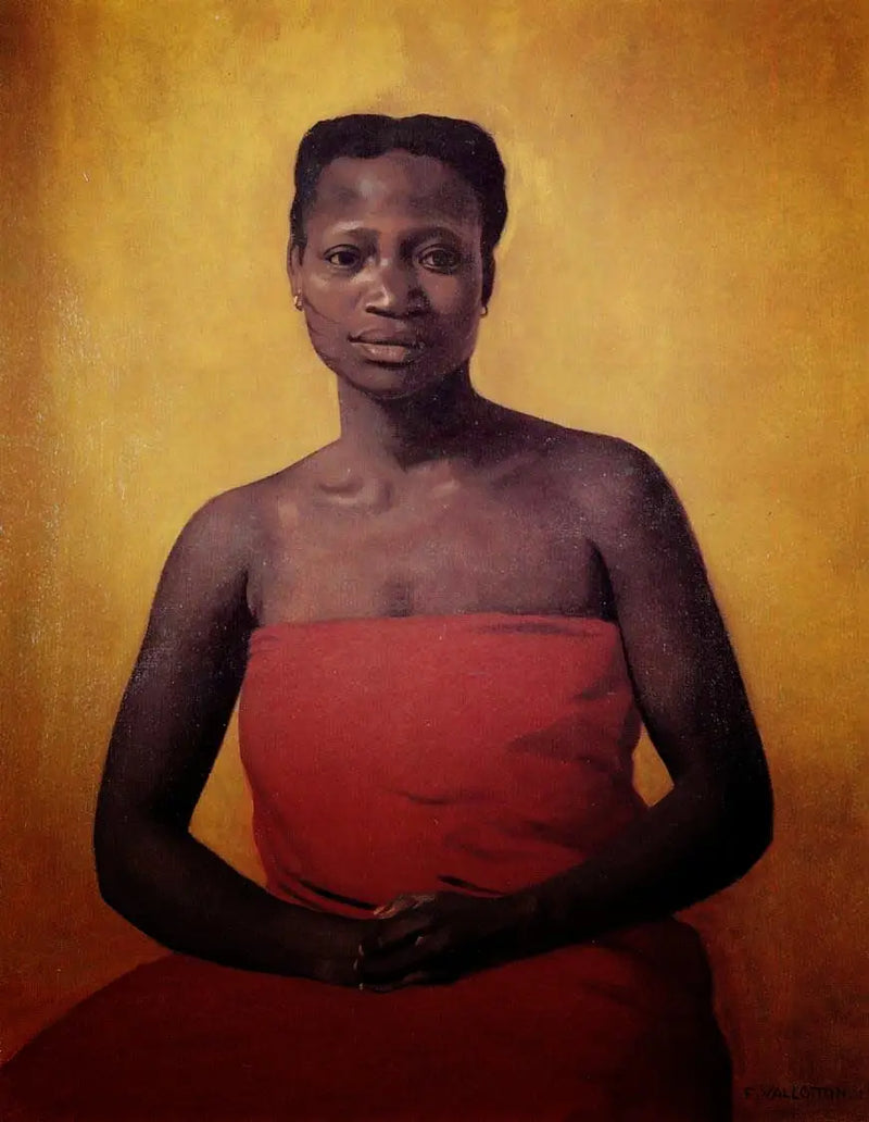 Siyah oturan kadın yüzüyle - Félix Vallotton