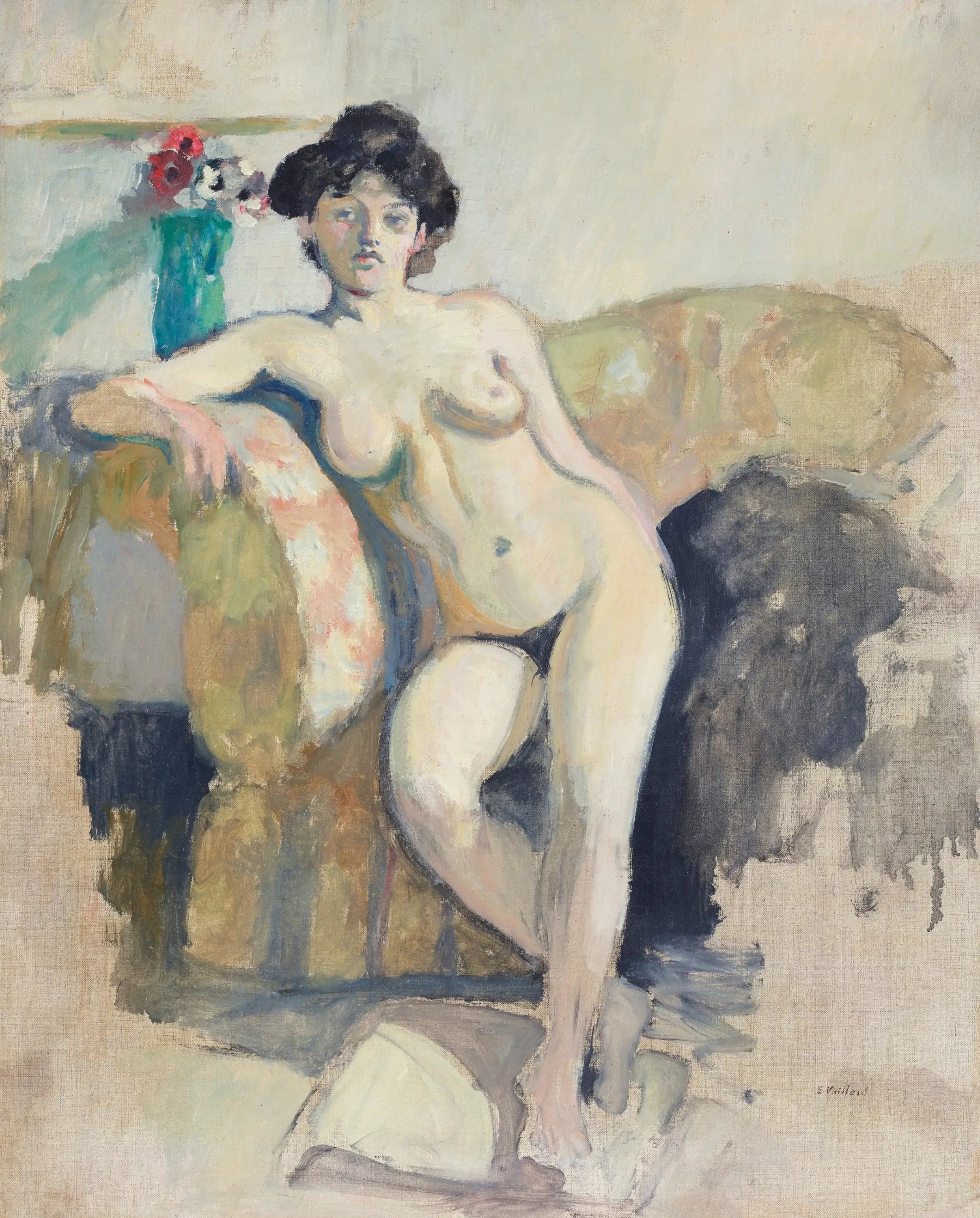 Femme nue assise sur un canapé - Édouard Vuillard - Alpha Reproduction