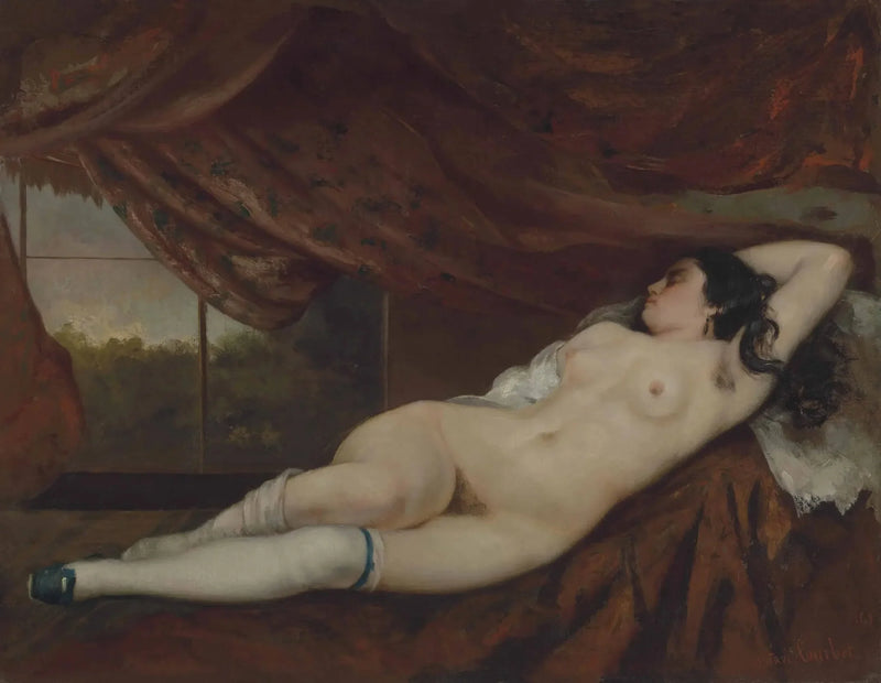 Çıplak kadın yatar - Gustave Courbet