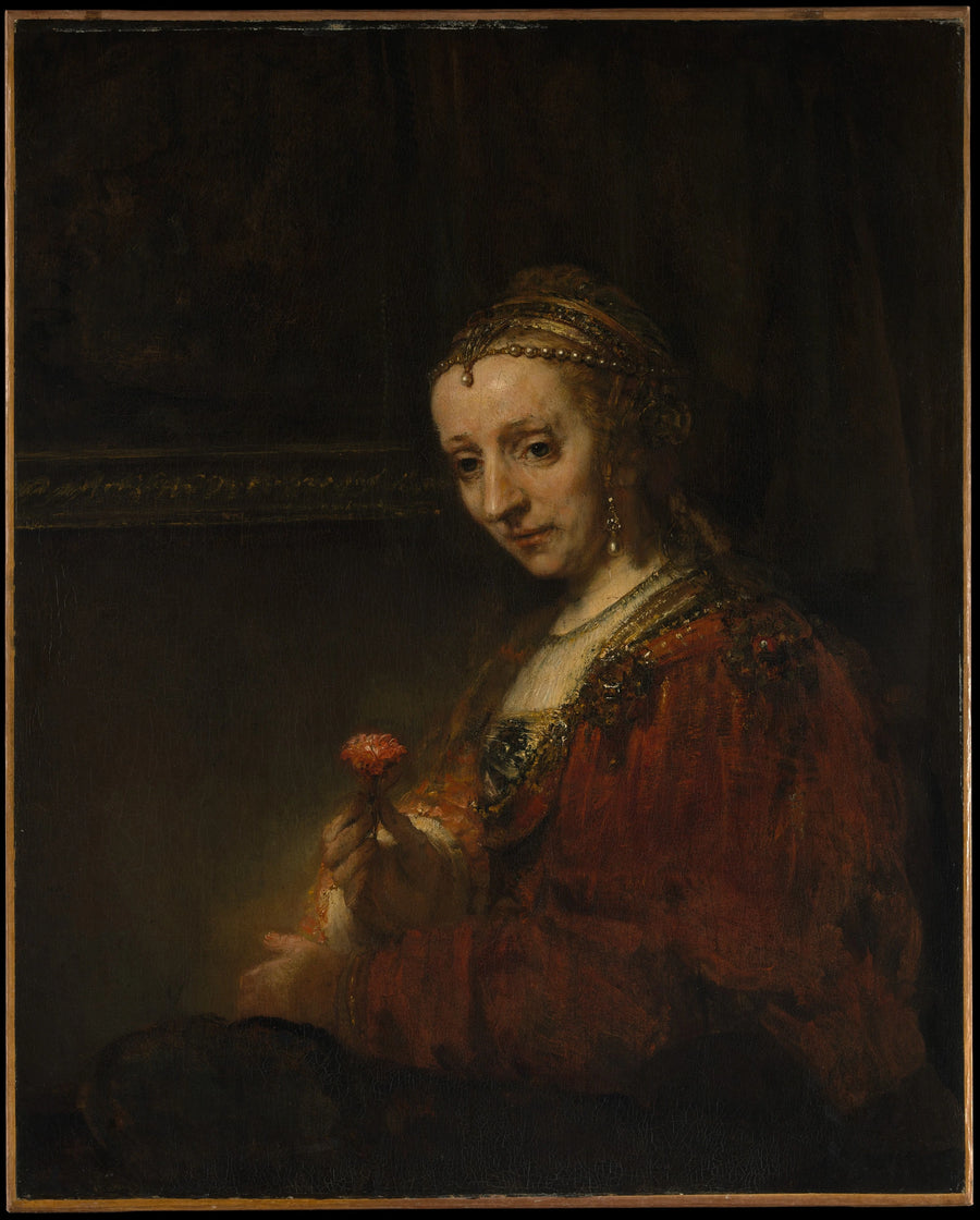 Femme à l’œillet, probablement Elisabeth Delft – Rembrandt