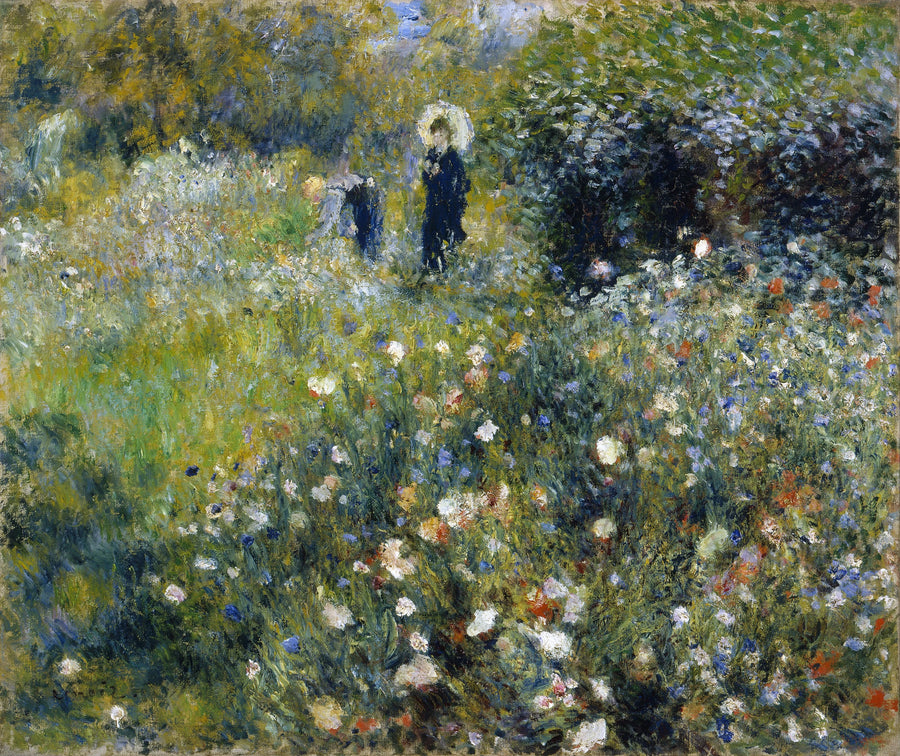 Bahçede Şemsiye Tutan Kadın - Pierre-Auguste Renoir