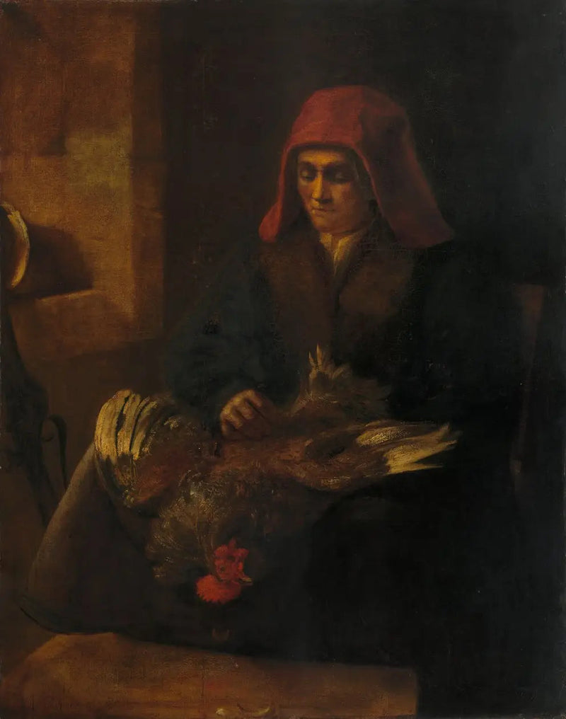 Tavuk tüylerini yolan kadın - Rembrandt