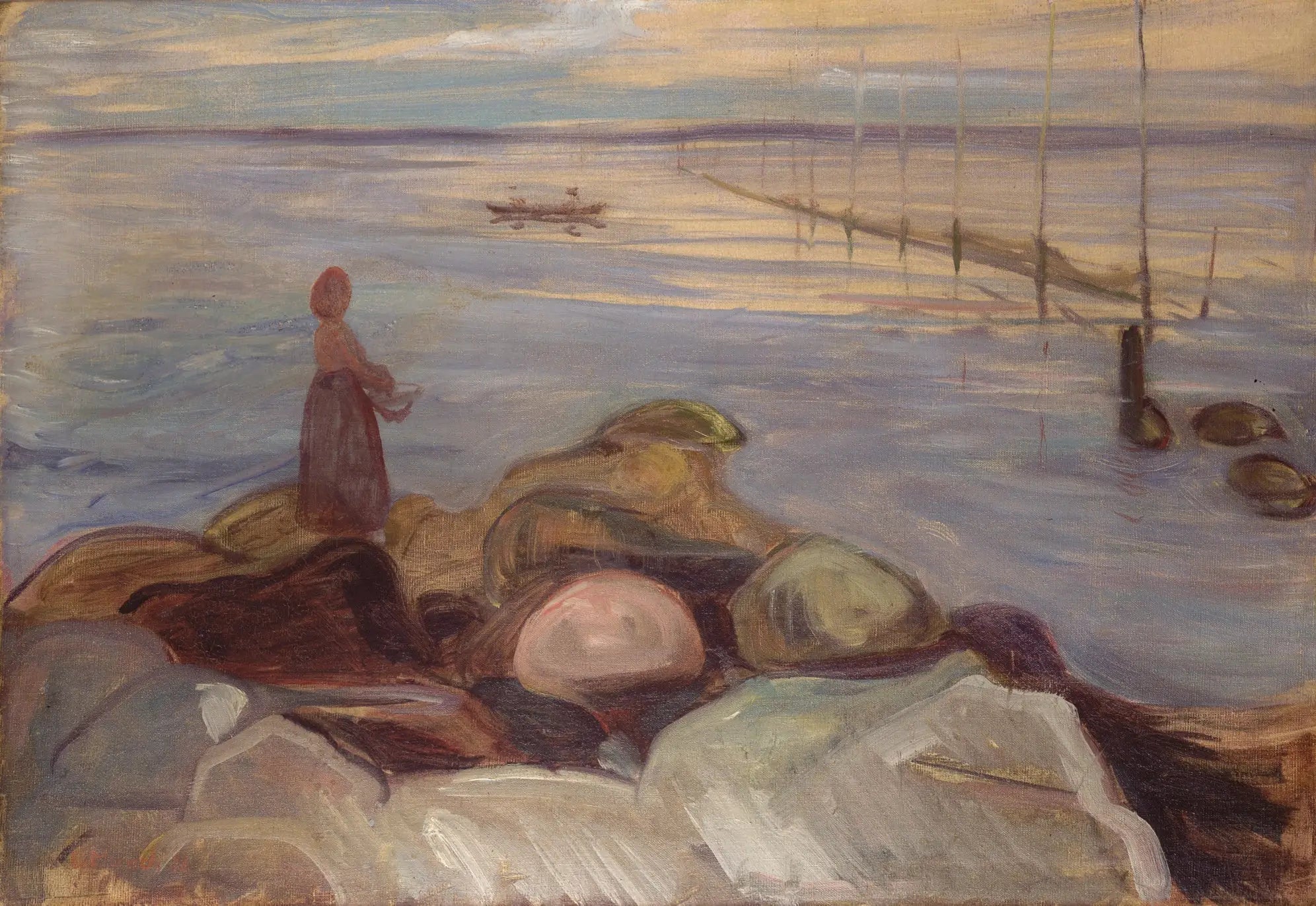 Reproduction du tableau « Femme près de la mer à Åsgardstrand - Edvard Munch » par Alpha Reproduction en peinture à l’huile