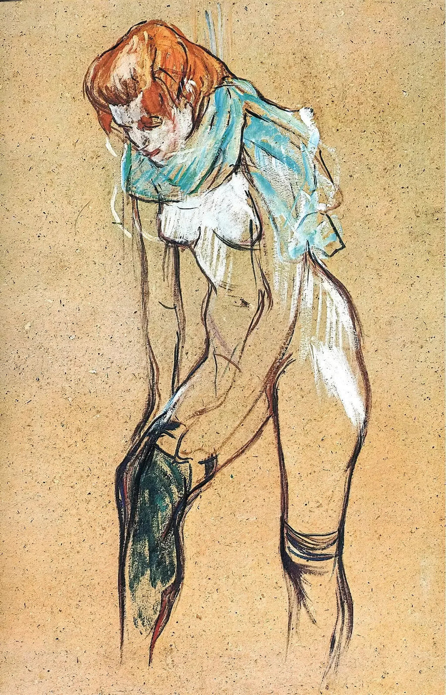 Çorap çeken kadın - Henri de Toulouse-Lautrec