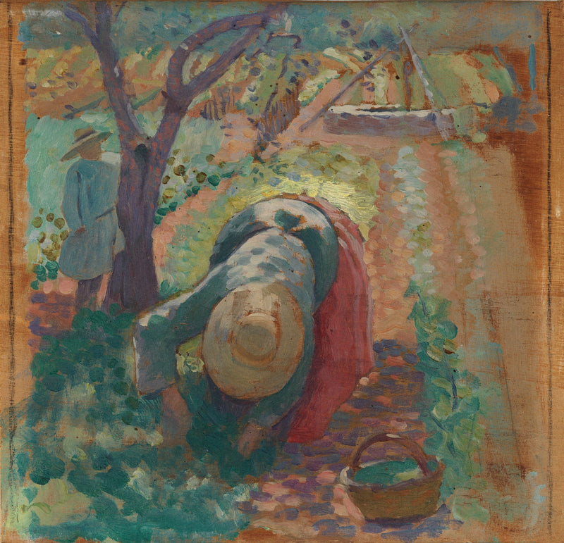Kadın Sebze Toplarken - Henri-Edmond Cross