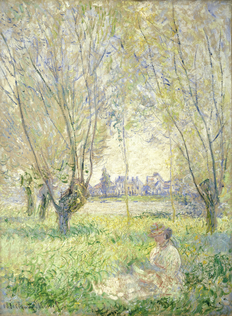 Söğütlerin Altında Oturan Kadın (W613) - Claude Monet