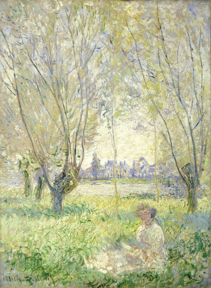 Söğüt ağaçlarının altında oturan bir kadın - Claude Monet