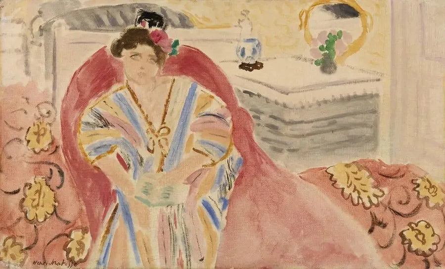 Kırmızı bir kanepede kadın (Kırmızı bir kanepede kadın) - Henri Matisse